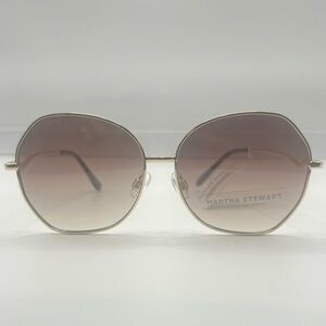 Martha Stewart Gold Frame Brown Gradient Sunglasses — Hex Round Women’s Style